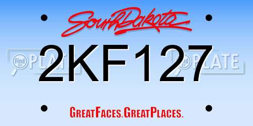 2KF127 South Dakota License Plate