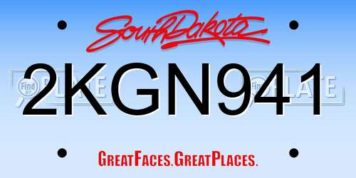2KGN941 South Dakota License Plate