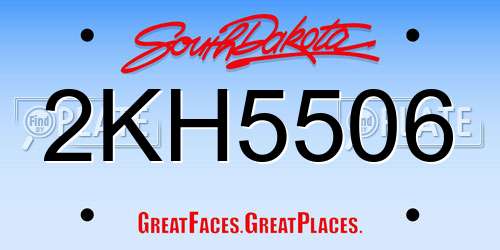 2KH5506 South Dakota License Plate
