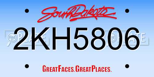 2KH5806 South Dakota License Plate