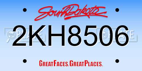 2KH8506 South Dakota License Plate