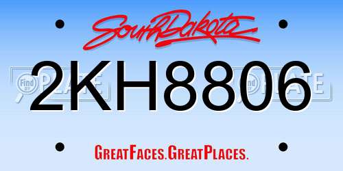 2KH8806 South Dakota License Plate
