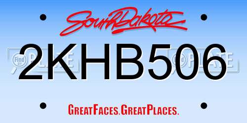 2KHB506 South Dakota License Plate