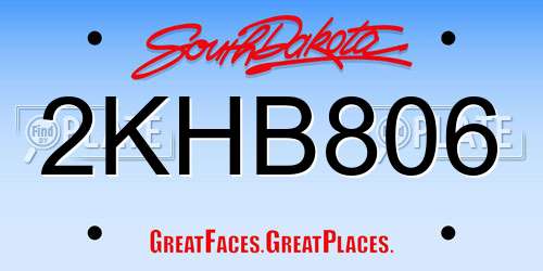 2KHB806 South Dakota License Plate