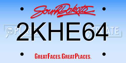 2KHE64 South Dakota License Plate