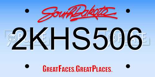 2KHS506 South Dakota License Plate