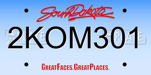 2KOM301 South Dakota License Plate