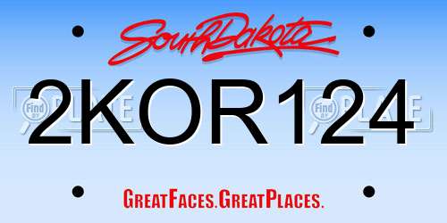 2KOR124 South Dakota License Plate