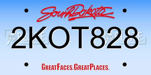 2KOT828 South Dakota License Plate