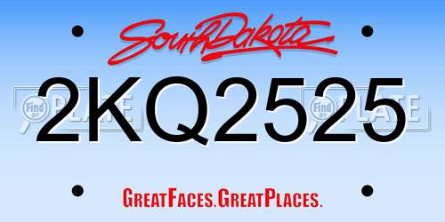 2KQ2525 South Dakota License Plate