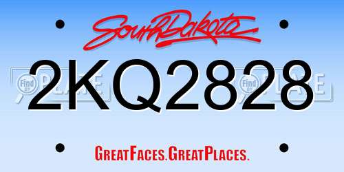 2KQ2828 South Dakota License Plate