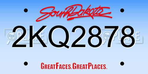 2KQ2878 South Dakota License Plate