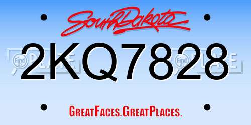 2KQ7828 South Dakota License Plate