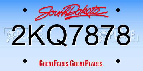 2KQ7878 South Dakota License Plate