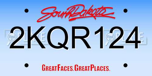 2KQR124 South Dakota License Plate