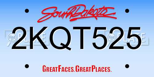 2KQT525 South Dakota License Plate