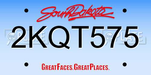 2KQT575 South Dakota License Plate