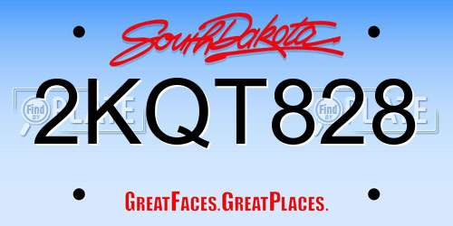 2KQT828 South Dakota License Plate