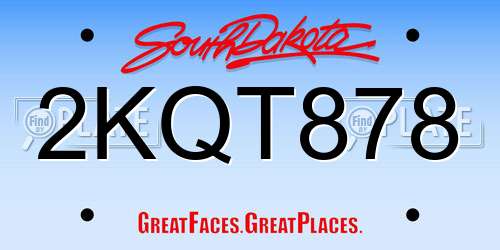 2KQT878 South Dakota License Plate