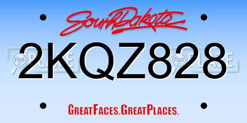 2KQZ828 South Dakota License Plate