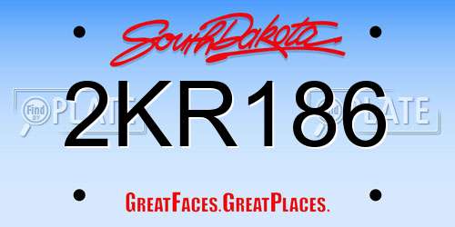 2KR186 South Dakota License Plate