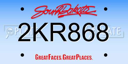 2KR868 South Dakota License Plate