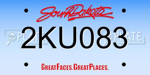 2KU083 South Dakota License Plate