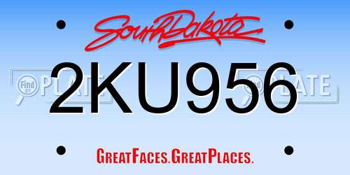 2KU956 South Dakota License Plate
