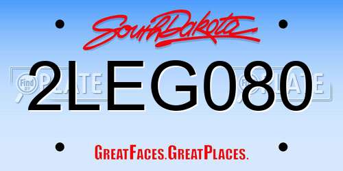 2LEG080 South Dakota License Plate