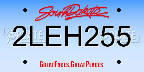 2LEH255 South Dakota License Plate