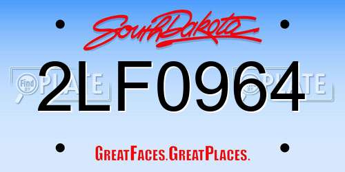 2LF0964 South Dakota License Plate