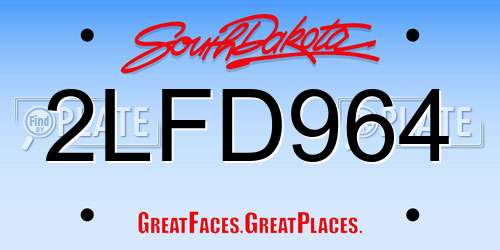 2LFD964 South Dakota License Plate