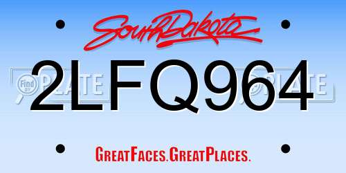 2LFQ964 South Dakota License Plate