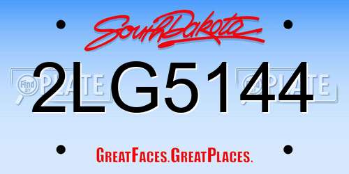 2LG5144 South Dakota License Plate