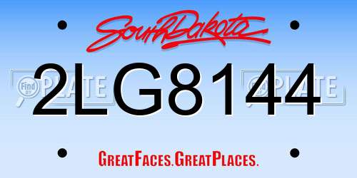 2LG8144 South Dakota License Plate