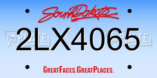 2LX4065 South Dakota License Plate