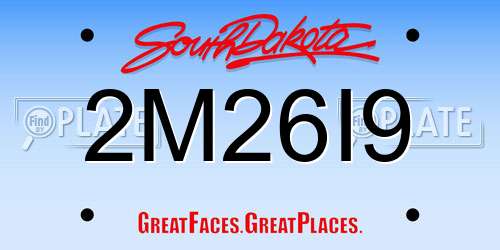 2M26I9 South Dakota License Plate