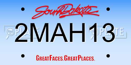 2MAH13 South Dakota License Plate