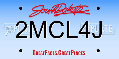2MCL4J South Dakota License Plate
