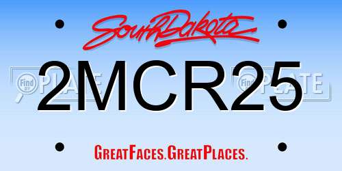2MCR25 South Dakota License Plate