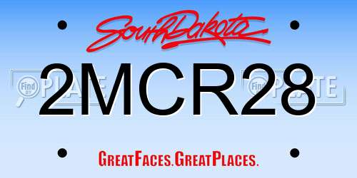 2MCR28 South Dakota License Plate
