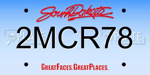 2MCR78 South Dakota License Plate