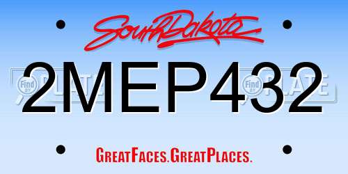 2MEP432 South Dakota License Plate