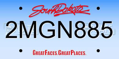 2MGN885 South Dakota License Plate