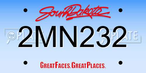 2MN232 South Dakota License Plate