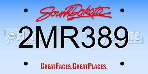 2MR389 South Dakota License Plate