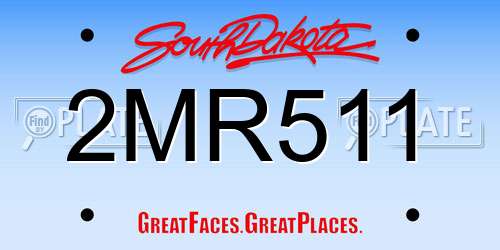 2MR511 South Dakota License Plate