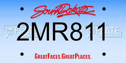 2MR811 South Dakota License Plate