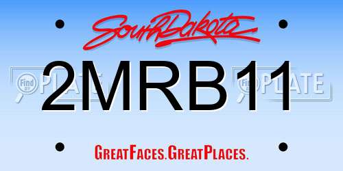 2MRB11 South Dakota License Plate