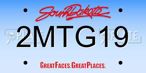 2MTG19 South Dakota License Plate